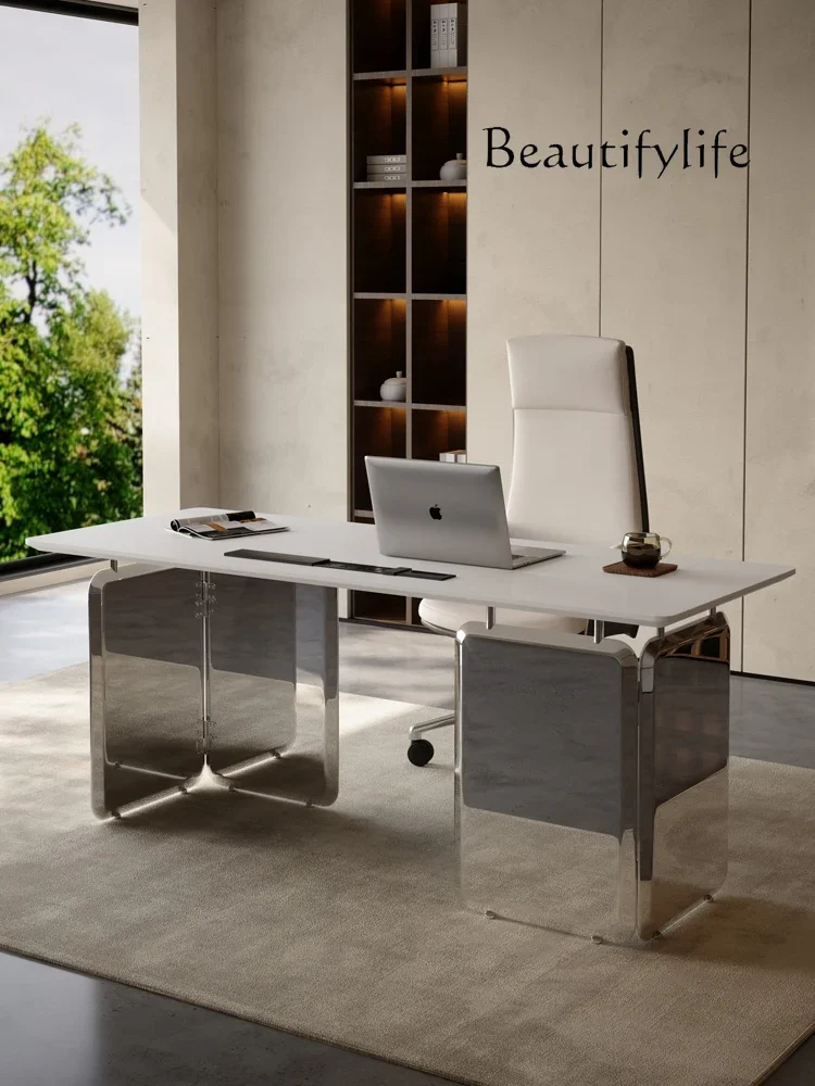 Light luxury Italian rock slab desk home study modern simple designer computer office desk