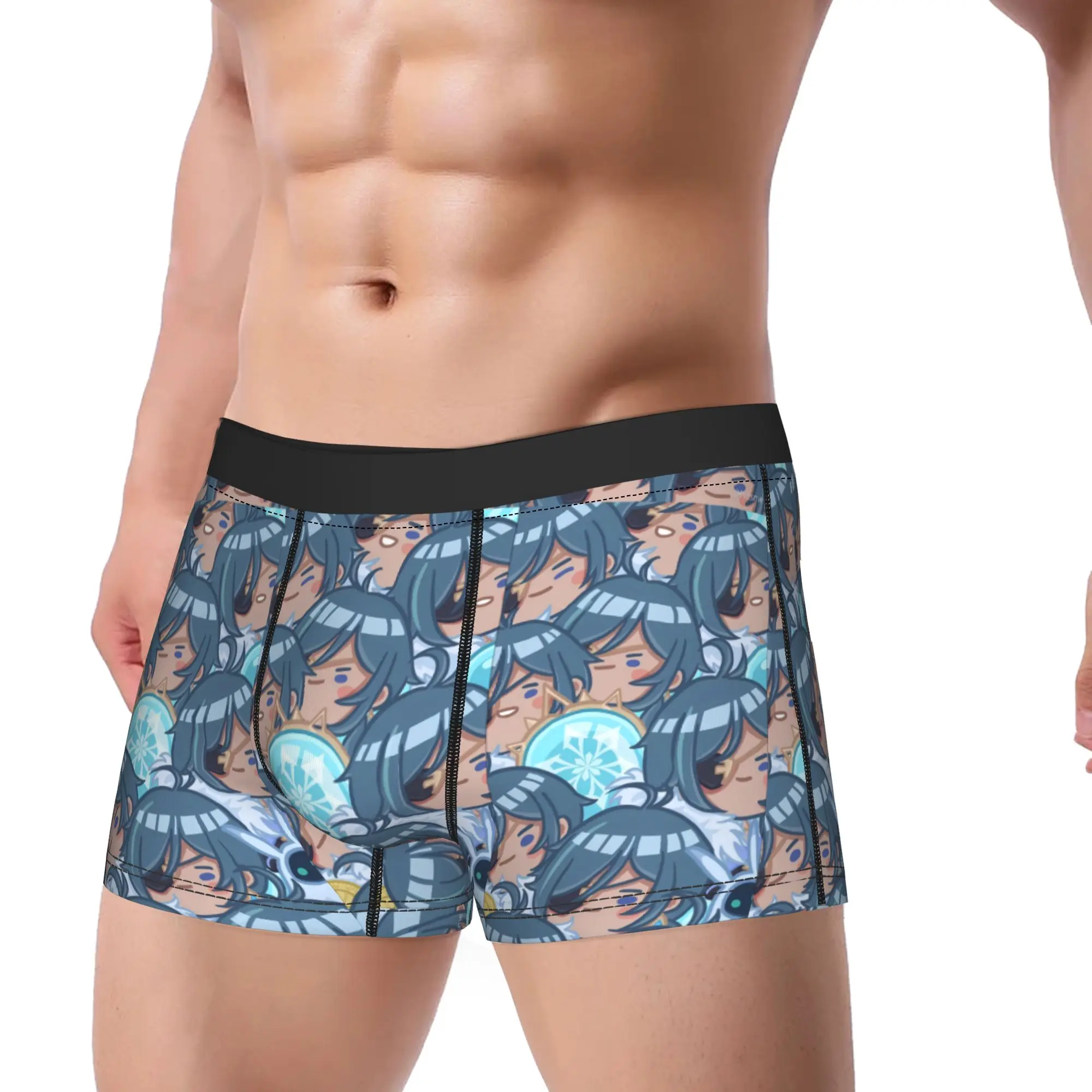 Genshin Impact Game Printed Underwear Kaeya Alberich  Breathable Underpants Customs Shorts Briefs For Male 3D Pouch Boxershorts