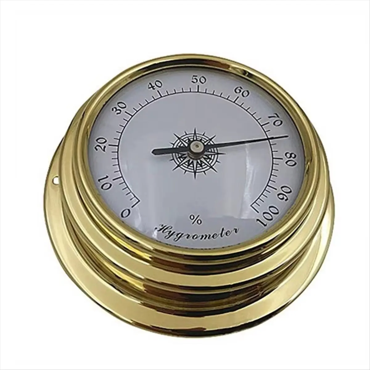 A22I 4 Pcs Boat Barometer Clock Thermometer Hygrometer Weather Station Set Wall Mounting Type Brass for Case for Shell Light