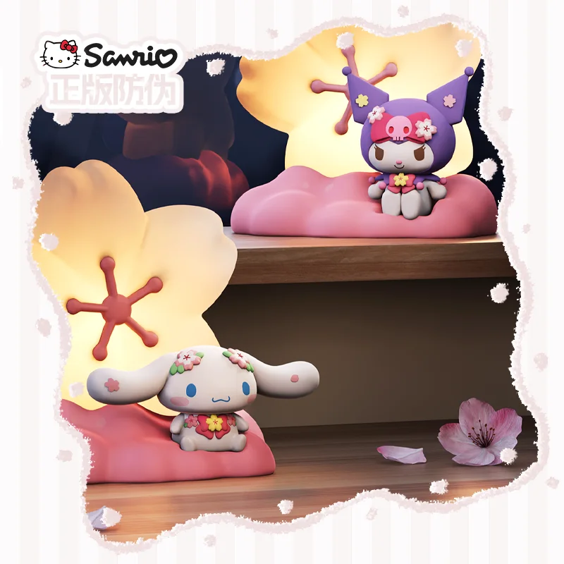Sanrio Kawaii Kuromi Cinnamoroll Night Light Cute Sakura Night Light Desktop Decorations Dormitory Couple Anniversary Gift