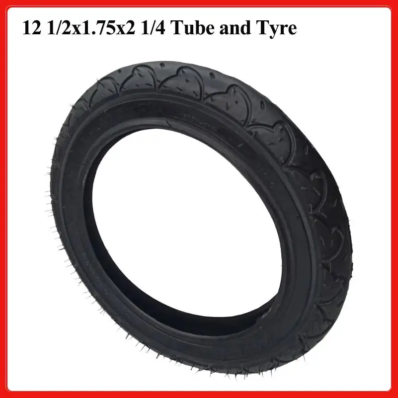 

12 Inch Bicycle Tire and Tube Set 12 1/2x1.75x2 1/4 (47-203) for Electric Bikes and Regular Bicycles