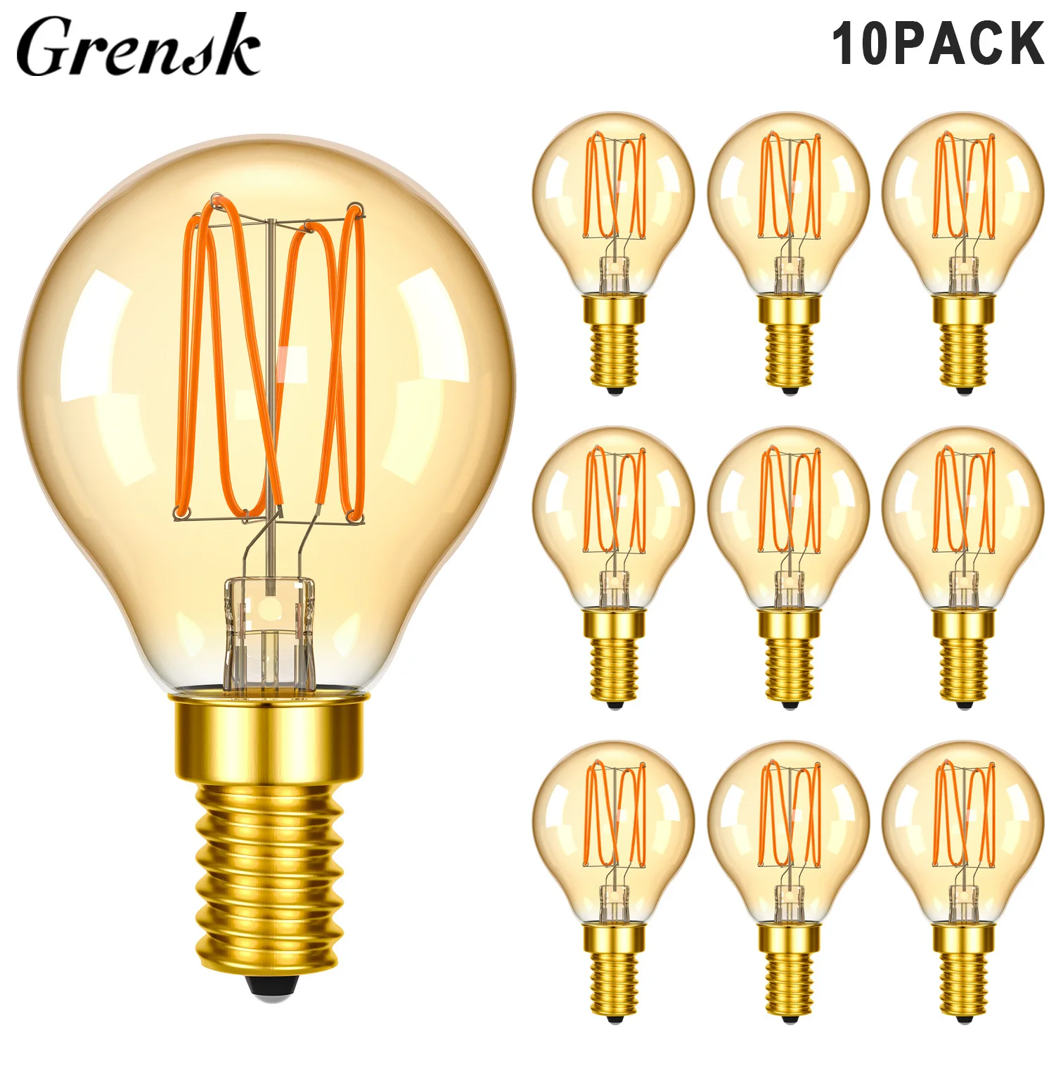 G45 Vintage Edison Bulbs Antique Filament Light Bulbs 1800K Warm White 220V E14 Light No Flcker for Pendant Bedroom Ceiling Fan