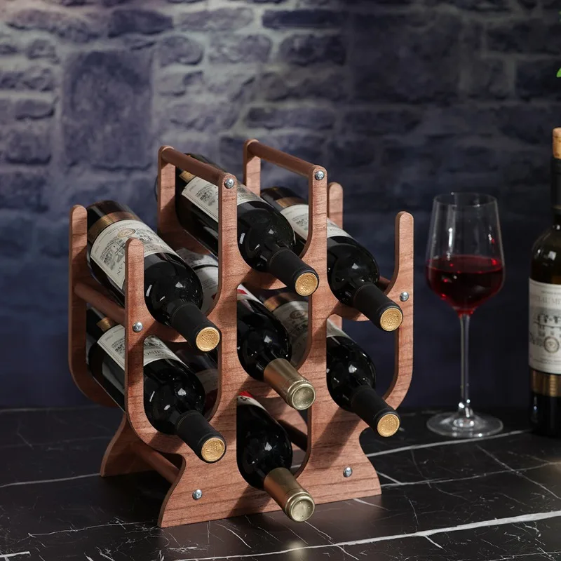 Nordic Luxury Wine Rack Vintage Wooden Wine Rack Detachable Wine Cabinet Decor Bottle Racks Bar Counter Accessories Barware