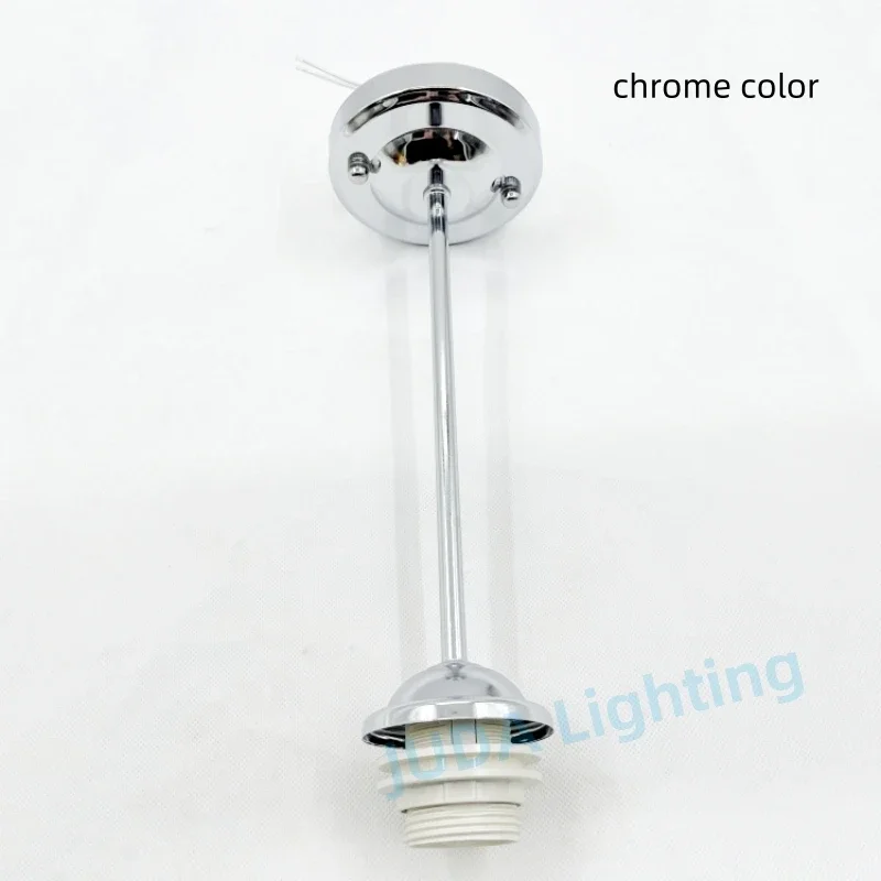 E27 Socket Lamp Holder Metal Ceiling Plate Ceiling Canopy Iron Ceiling Rose with Rod for LED Lamp Base Pendant Light Lampshades