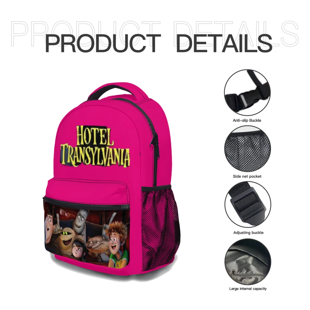 New Fashionable  Hotel TransylvaniaPattern School Bag  Print Backpack 17inch