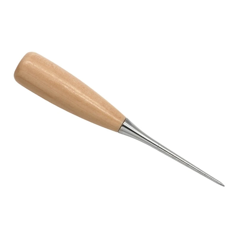 Leather Hole Tool with Handle Essential Handle Needle Leather Hole Tool for Leather Fabric & Paper Crafts