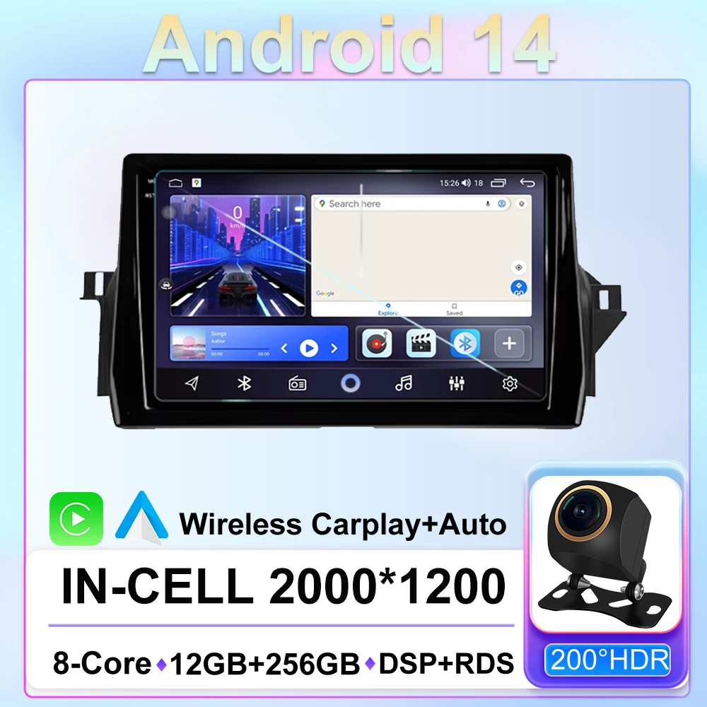

Player Stereo For For Toyota Camry VIII 8 XV70 2020 - 2021 Carplay Auto Radio Android 14 Car Navigation Multimedia 2Din DSP Vide