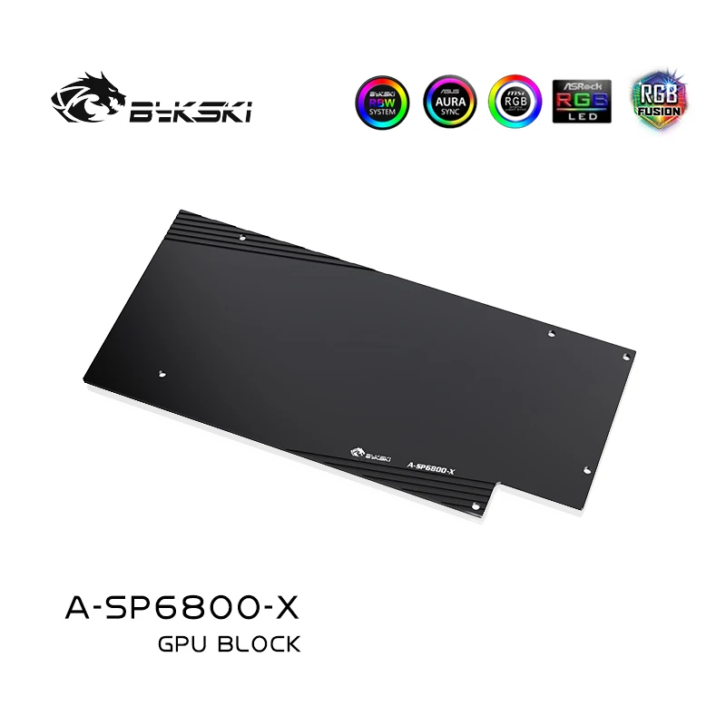 Bykski A-SP6800-X Water Block do Sapphire Radeon RX 6800 Nitro+ GPU Card / Full Cover Copper Radiator Block /A-RGB / RGB