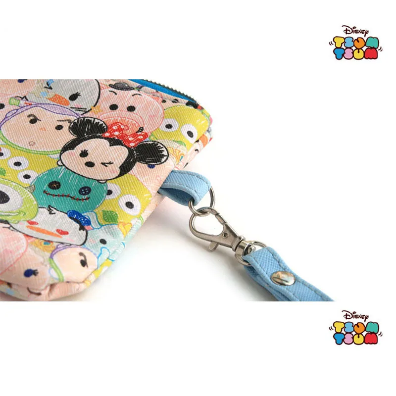 Disney Original Mickey Mouse Makeup TSUM TSUM Women Multi-Function PU Travel Storage Bucket Bag Makeup Bag Coin Purse