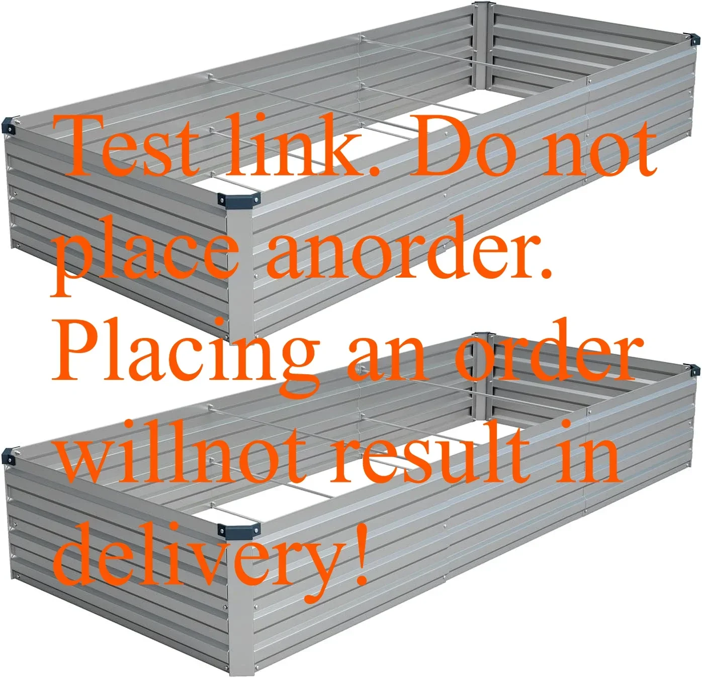 TEST LINK ONLY - NO REAL ORDER! NO SHIPMENT WILL BE ISSUED! Vengarus 2-Pack 9'x3'x1' Galvanized Steel Raised Garden Bed Kit, Silver Metal Outdoor Planter Box for Vegetables Flowers