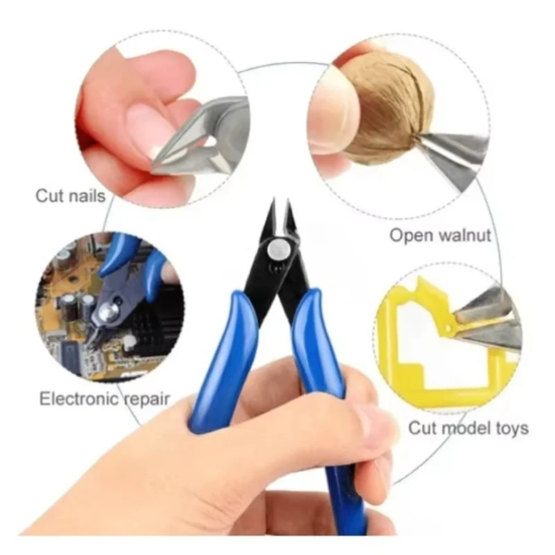 1/5/10Pcs Mini Blue Pliers Repair Electrician's Scissors Electronic-specific Pliers Angled Wire-cutting Pliers Tool Set