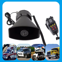 7 Tone Sound Car Siren Megaphone Vehicle Horn Alarm Loudspeaker Car Horn Car Warning Alarm 12V 100W w/ Mic