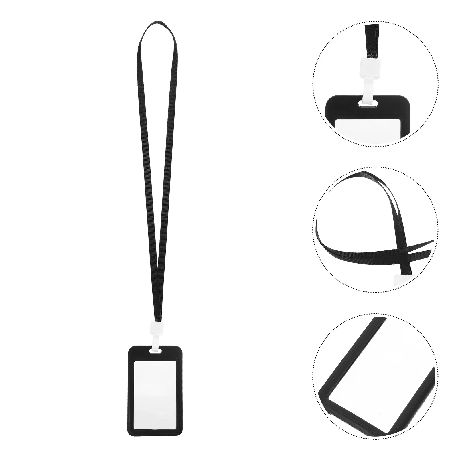 

10pcs Name Badge Holders Id Card Holder Lanyard, Clear Protective Card Sleeves For Work Id Cards, Abs