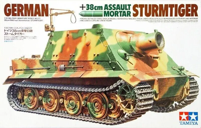 Tamiya 35177 1/35 Scale Model Kit WWII German Sturmtiger 38cm Assault Mortar Gun Model Building