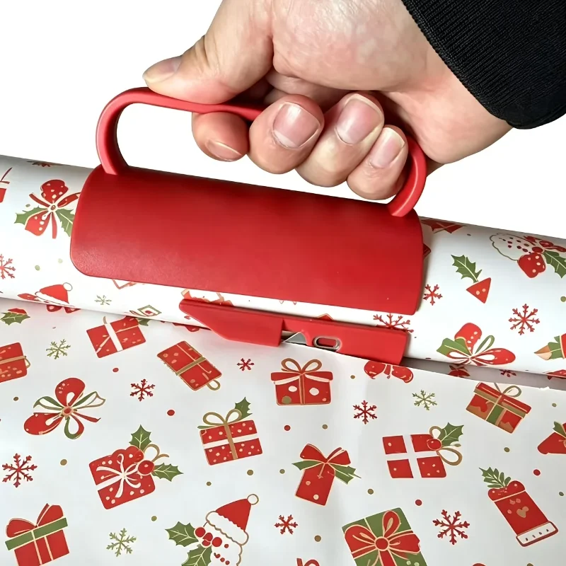 Adjustable Wrapping Paper Cutter, Sliding Roll Paper Cutting Tool Set with Blade, for Gift Wrapping, Crafts, Home & Office Use
