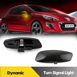 2Pcs LED Dynamic Side Marker Light Turn Signal Lamp For Peugeot 207 308 3008 5008 RCZ Citroen C3 C4 C5 DS3 DS4 Canbus OEM#6325G5