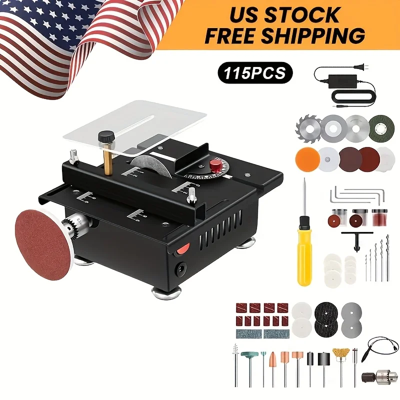 

Precision Mini Table Saw, Multifunctional Portable And Adjustable, Cutting, Sanding, Engraving, Drilling, All-in-one Machine, High-quality Mini Table Saw, 7-level Speed Adjustment. Suitable for Woodworking, DIY Cutting Machine