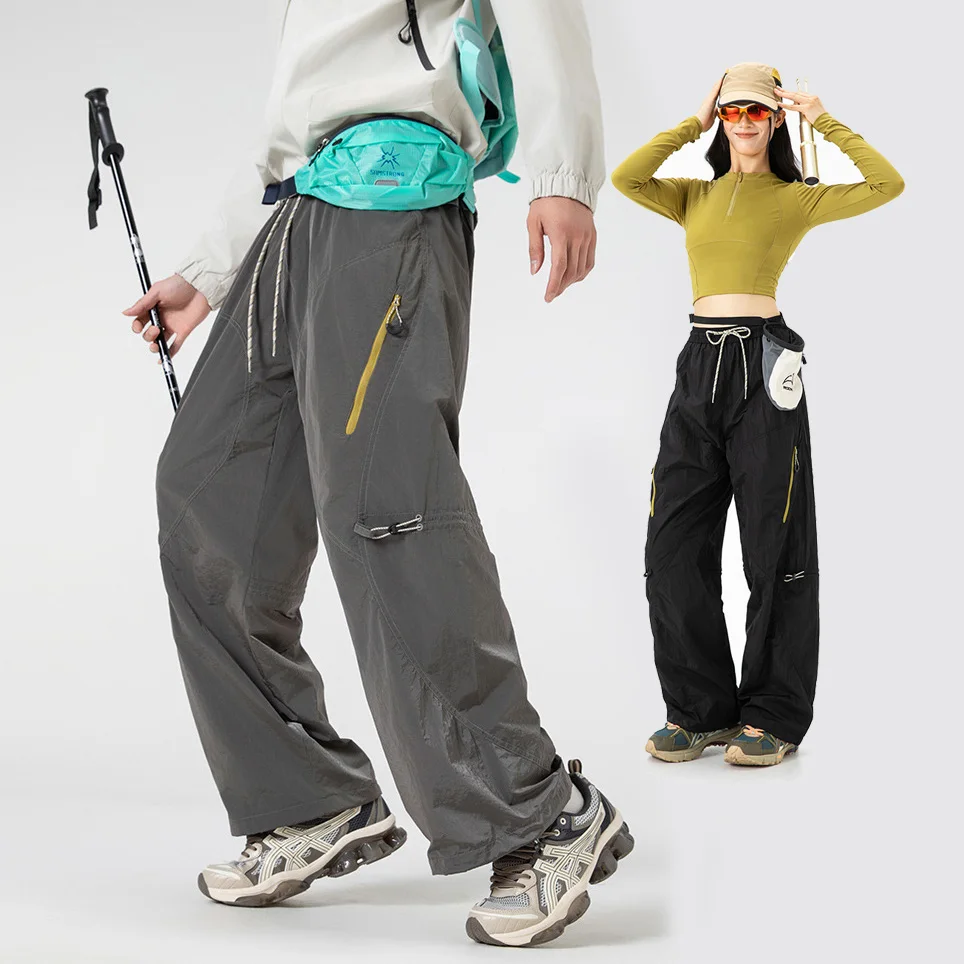 

Men Women Outdoor Nylon 3 Proof Loose Casual Lightweight Hiking Techwear Sport Cargo Pants Unisex Streetwear Trousers