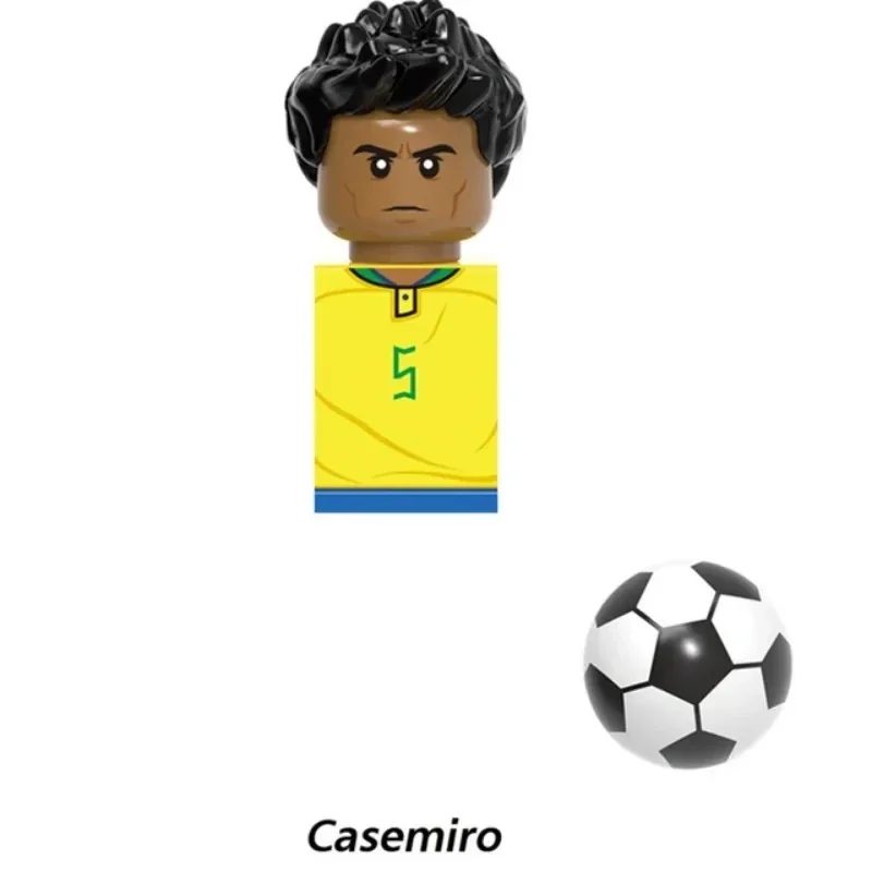 2023 NEW World Famous Football Players Figurine Messi Ronaldo Neymar Lewandowski Mini Action Building Block Model Toy Kids Gifts