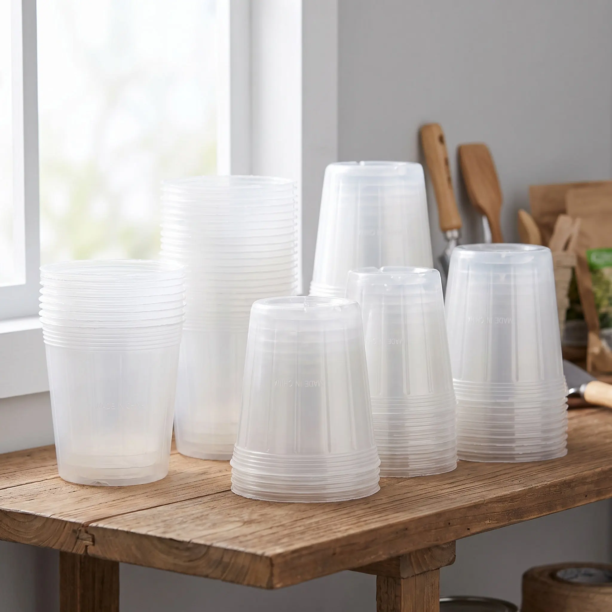 10pcs Transparent Plastic Flowerpot Liners for Nursery Pots – Planter Inserts for Garden Plants