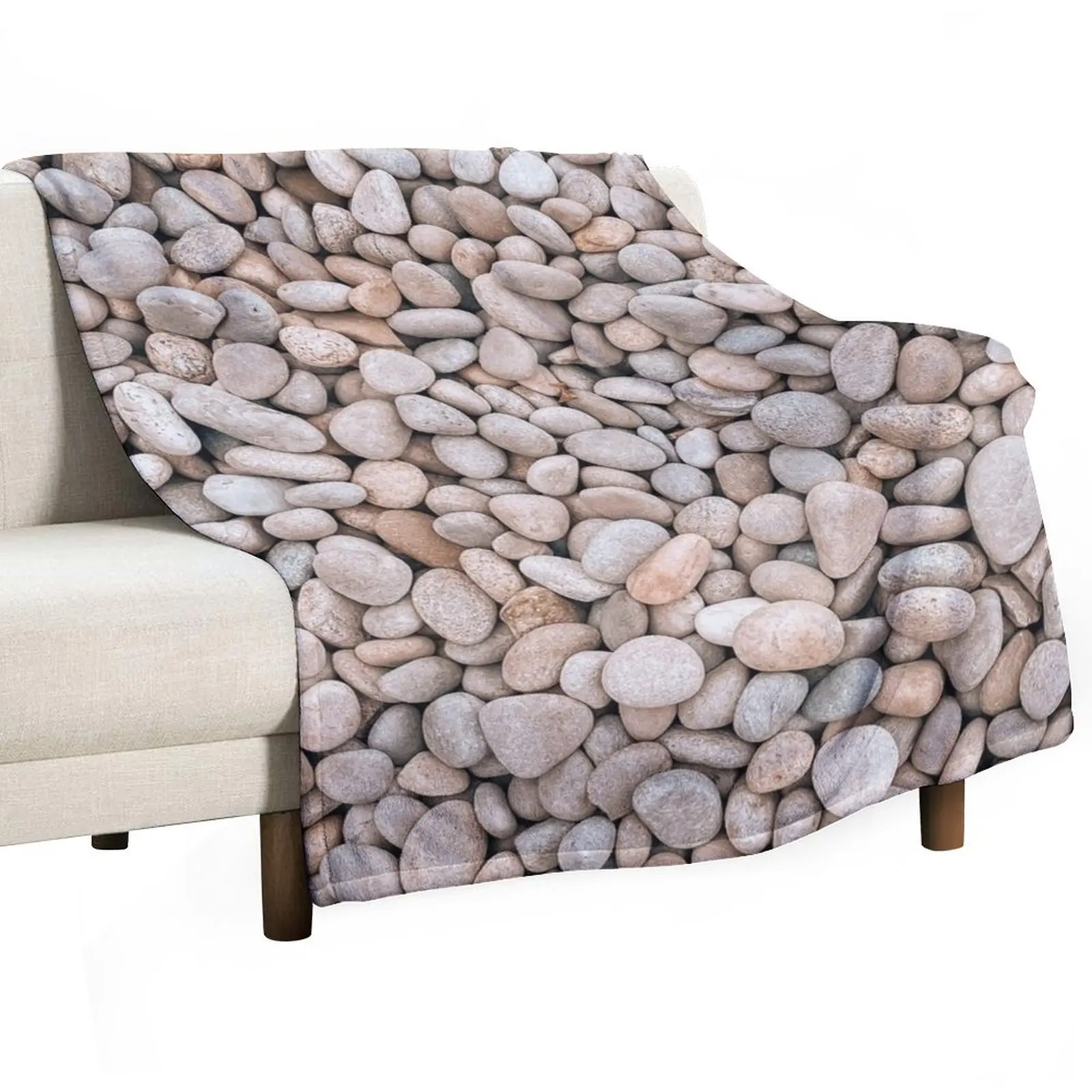

Cream Natural Pebbles Rocks Throw Blanket Cute Bed Fashionable Soft Beds Beautifuls Blankets