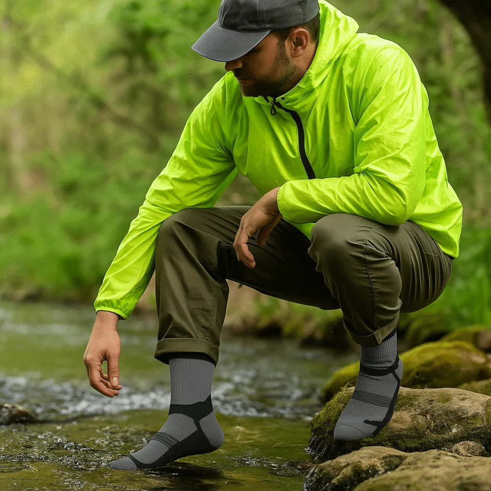 Thick Men Waterproof Socks Breathable Moisture-Wicking Skiing Socks Comfortable Anti-Wear Outdoor Socks Snow Sports