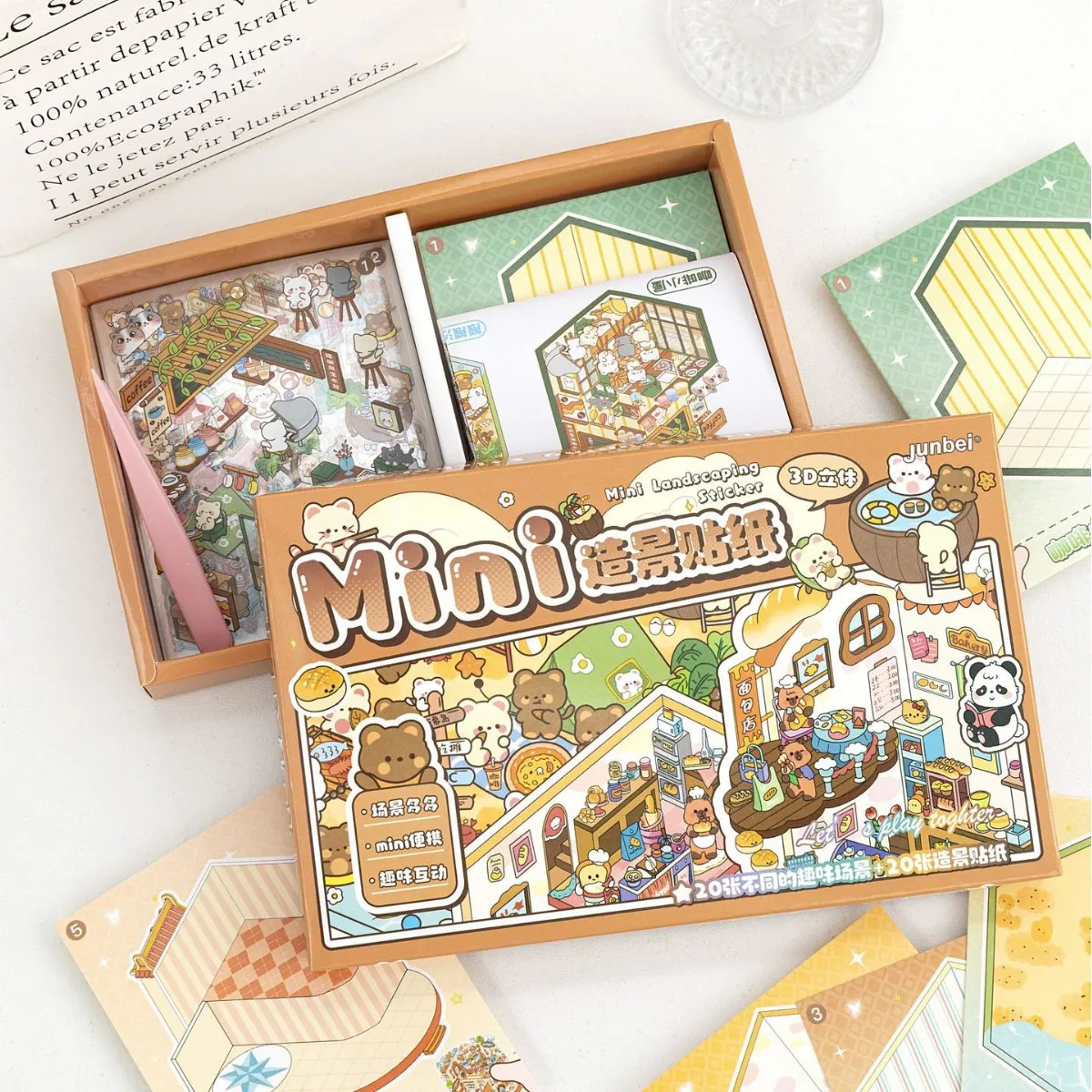 

Cute Pet Miniature Scene Landscaping Sticker Set 3D Stereoscopic Sticker Collection DIY Handmade Creative Sticker Gift Box