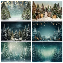 Winter Forest Snowflake Christmas Background Kids Birthday Portrait Family Party Decor Photography Backdrop Photo Studio Props