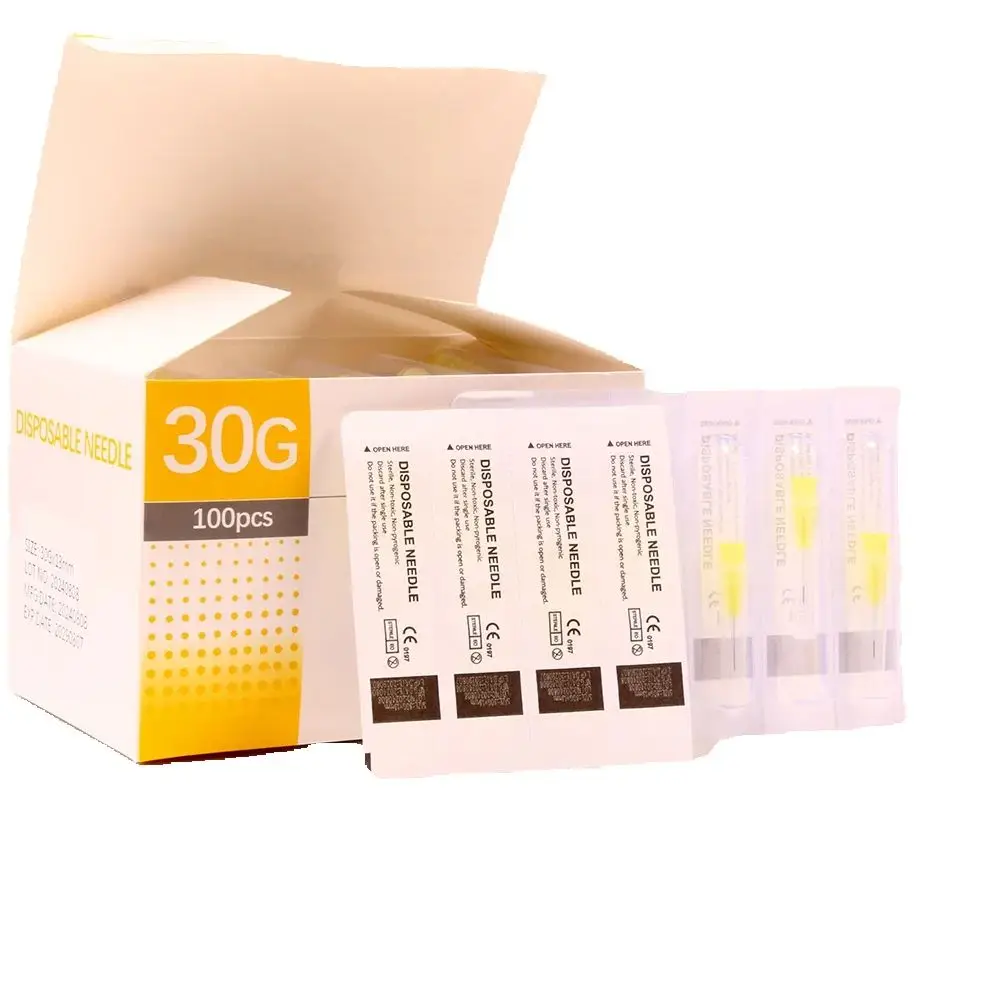 100pcs Painless Small Needle 30G 4//6/8mm Disposable 30G Medical Micro-Plastic Injection Cosmetic Sterile Needle Surgical Tool
