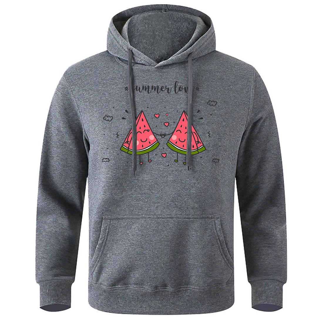 

Summer Love Watermelon Couple Hoodie Men Hip Hop Novelty Pullovers Breathable Soft Fleece Hoodies Casual Fashion Street Hoody