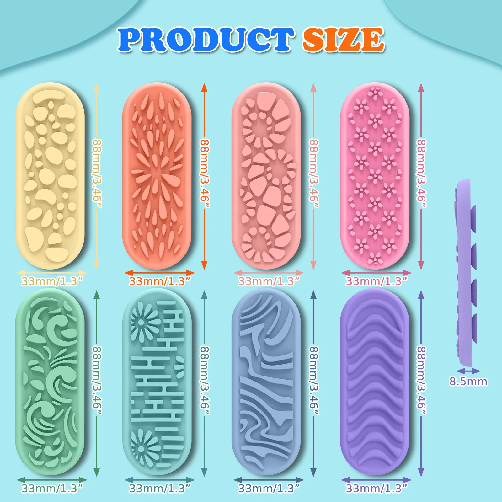 8pcs Fidget Toys Children's Sensory Stone Children's Stress Relief Toys Soft Silicone Texture Worry Stone Stress Relief Toys