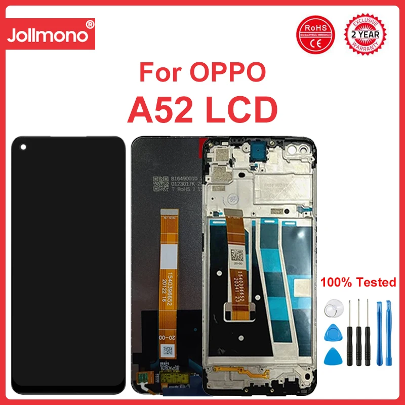 

6.5" For OPPO A52 LCD Display With Frame Touch Screen Digitizer Assembly Replacement CPH2061 CPH2069