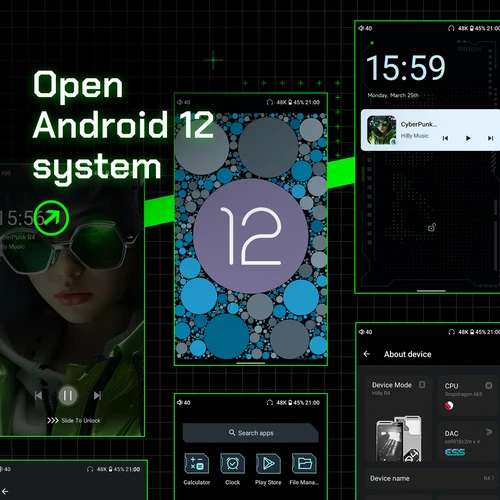 Imagen 2 del producto HiBy R4 ES9018Q2M * 4 Android12 reproductor de música HiFi MP3 Audio Bluetooth WiFi DSD256 MQA 16x USB DAC auriculares AMP 11hr 4,7 ''OPA1652