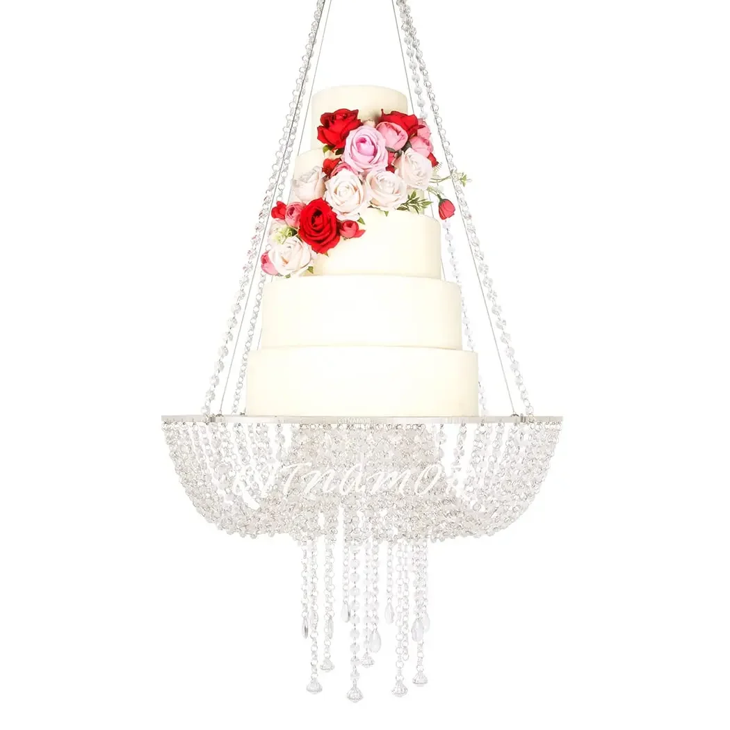 Wedding Cake Stands Faux Acrylic Crystal Chandelier Style Drape Suspended Cake Swing