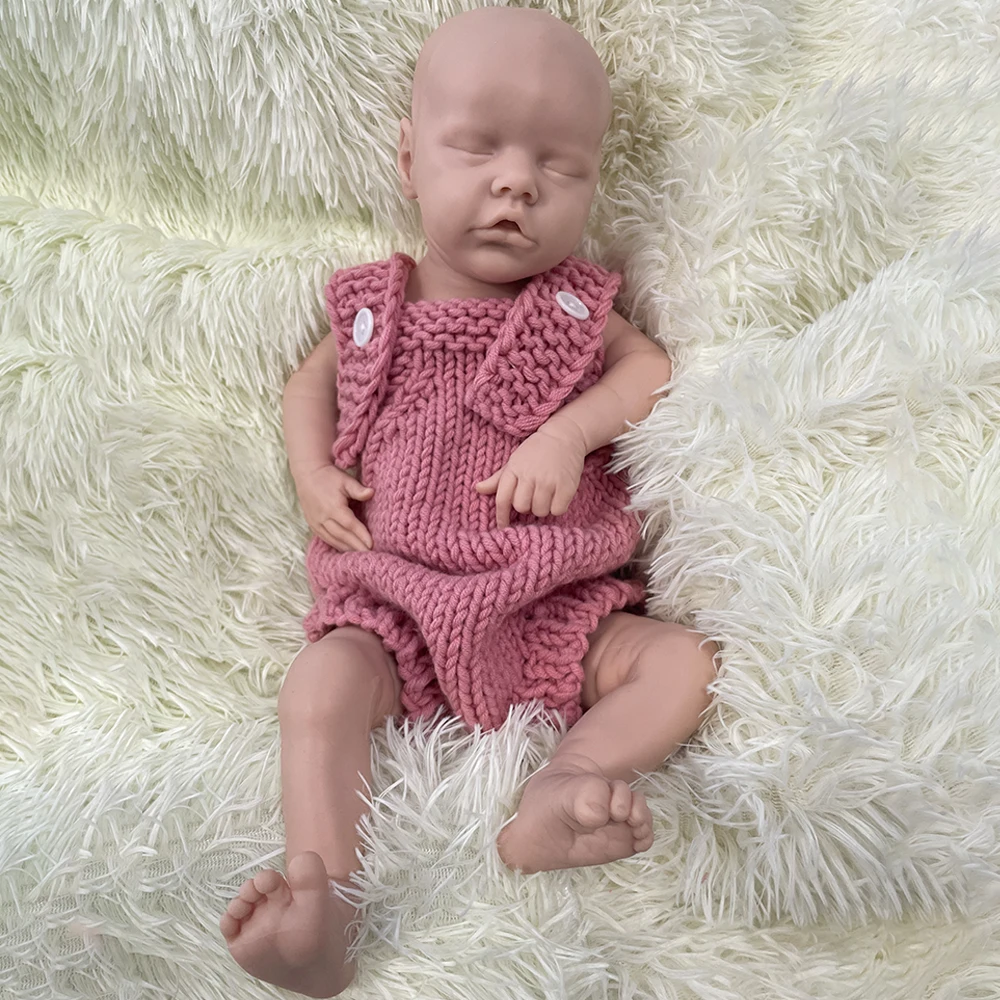 未塗装のシリコーン生まれ変わった赤ちゃんの人形、スペインの形、超ソフト、cuddly marshmallow、人工加重の女の子のカール、43cm