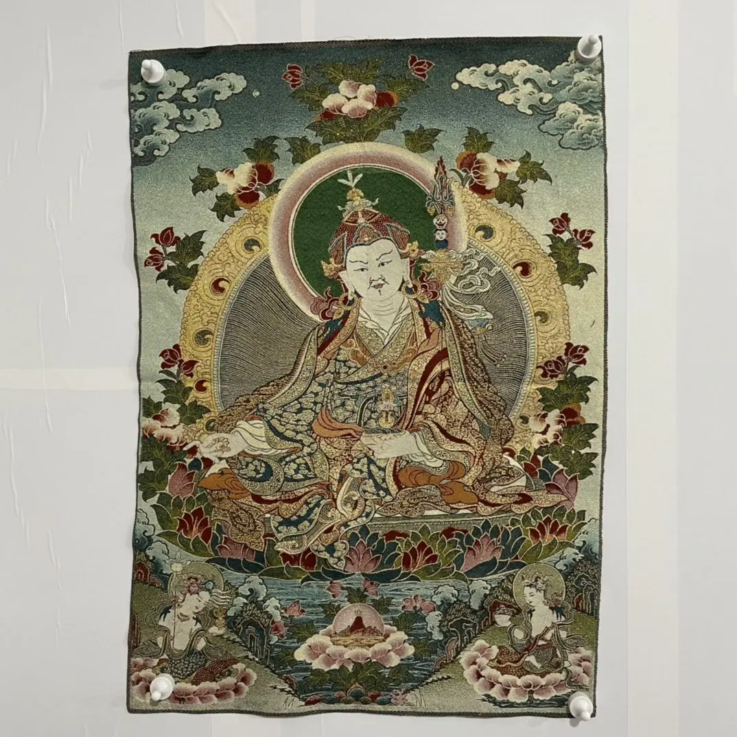 Thangka Embroidery Tibetan Buddhism Silk Brocade Buddha Statue Painting Mural Crafts