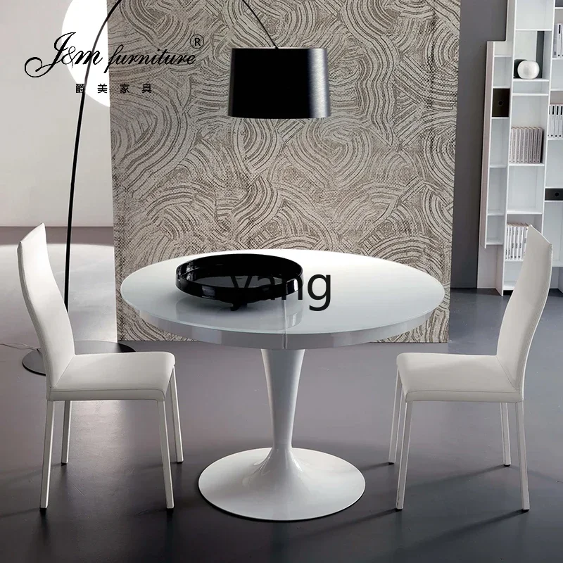 Lh household small apartment foldable retractable rock slab dining table light luxury modern simplicity and space saving