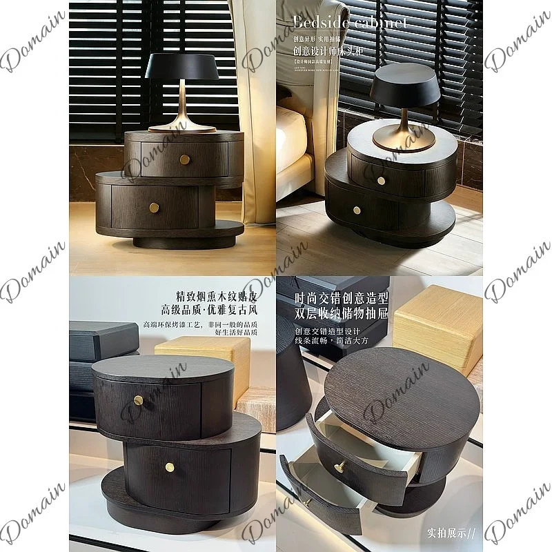 Italian Luxury Nightstand for Bedroom, High-End Vintage Designer Side Table, 2026 New Style