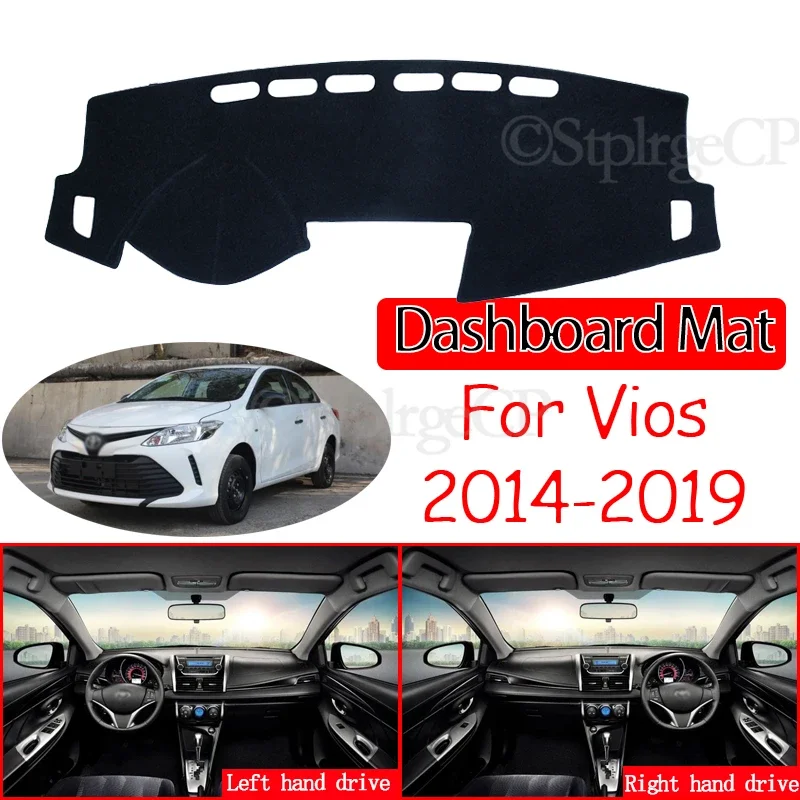 

Anti-Slip Mat Dashboard Dash Cover Pad Sunshade Dashmat Car Accessories 2015 for Toyota Vios Limo Belta Soluna 2014~2019 XP150