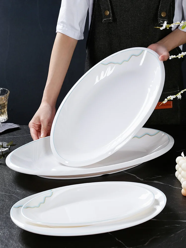 

Commercial ade Melne Fi Plate Large Oval ape Restaurant Hotel ering Diware Durable Food Se Cusizable
