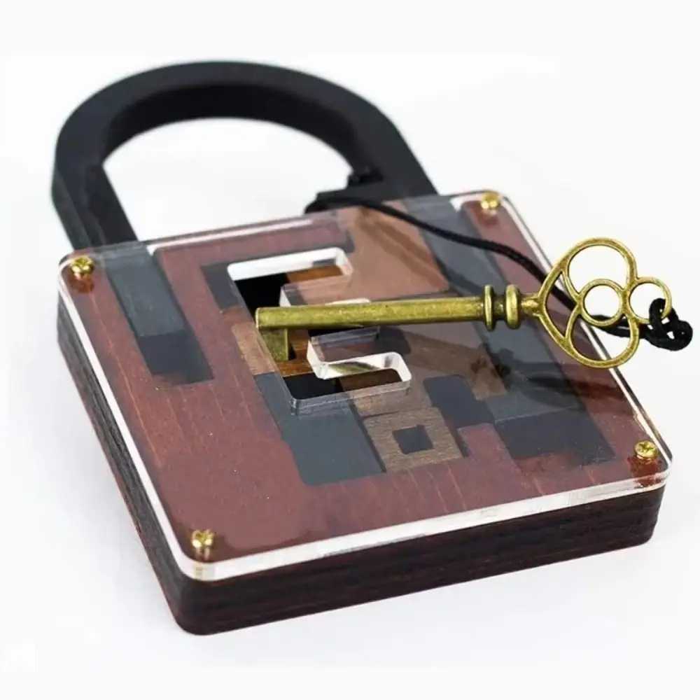 Wooden Brainteaser Puzzle Cognitive Development Educational High Difficulty Puzzle IQ Maze Challenging IQ Lock Challenge Toy
