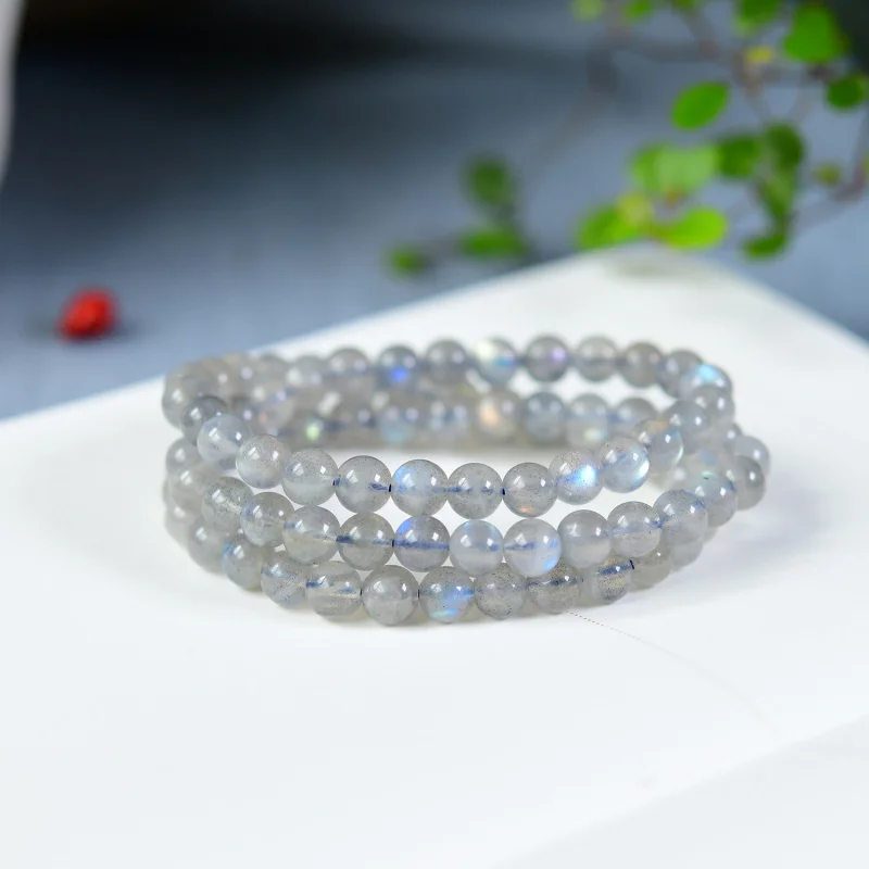 

Natural Multi- Stretch Gray Moonlight Three-Circle Bracelet Versatile Jewelry