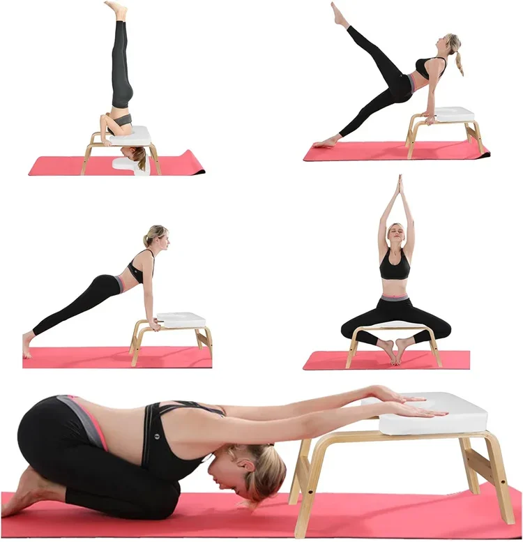 Wholesale Multi Functional Yoga Inversion Chair Wooden Headstand Body Yoga Inverted Stool