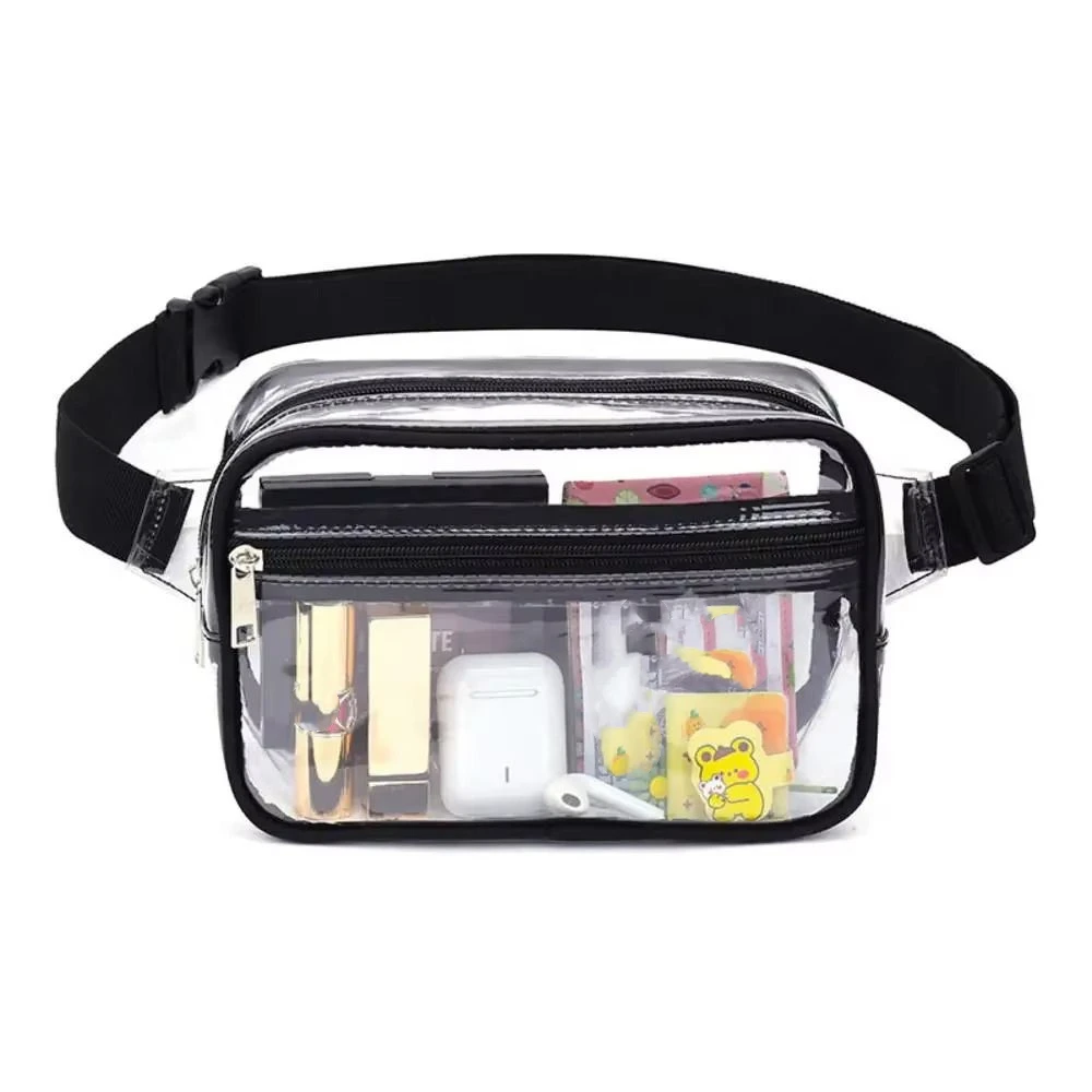 Bolsa de ombro casual transparente bolsa de cintura bolsa de telefone esporte fanny pacote moeda bolsa pvc mulher cintura packs ao ar livre