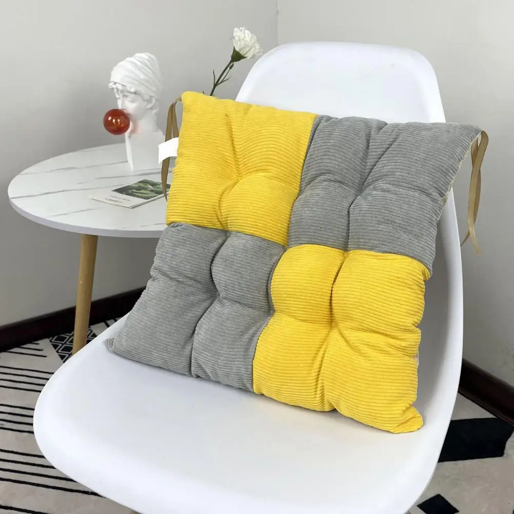 Stitching Cushion Sofa Decorative Throw Pillow Colorblock Square Chair Cushion Padded Thickened Non-slip for Home Office Kitchen