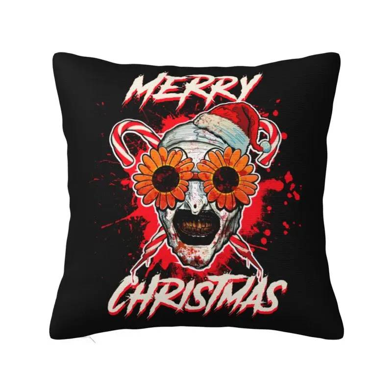 

Halloween Horror Movie Clown Terrifier Cushion Cover Polyester Throw Pillow Case For Sofa Living Room Decoration Pillowslip