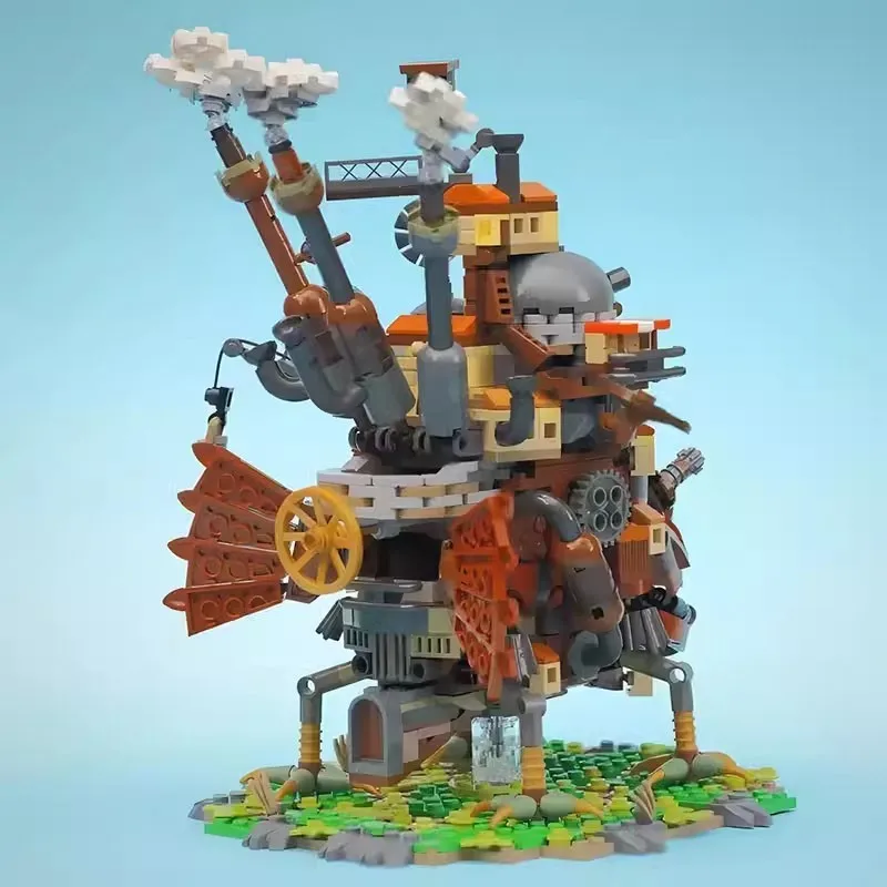 Hayao Miyazaki-Juego de bloques de construcción de castillo móvil de Howl, modelo de bloques de construcción, rompecabezas, juguetes para niños, adorno de escritorio, regalo coleccionable
