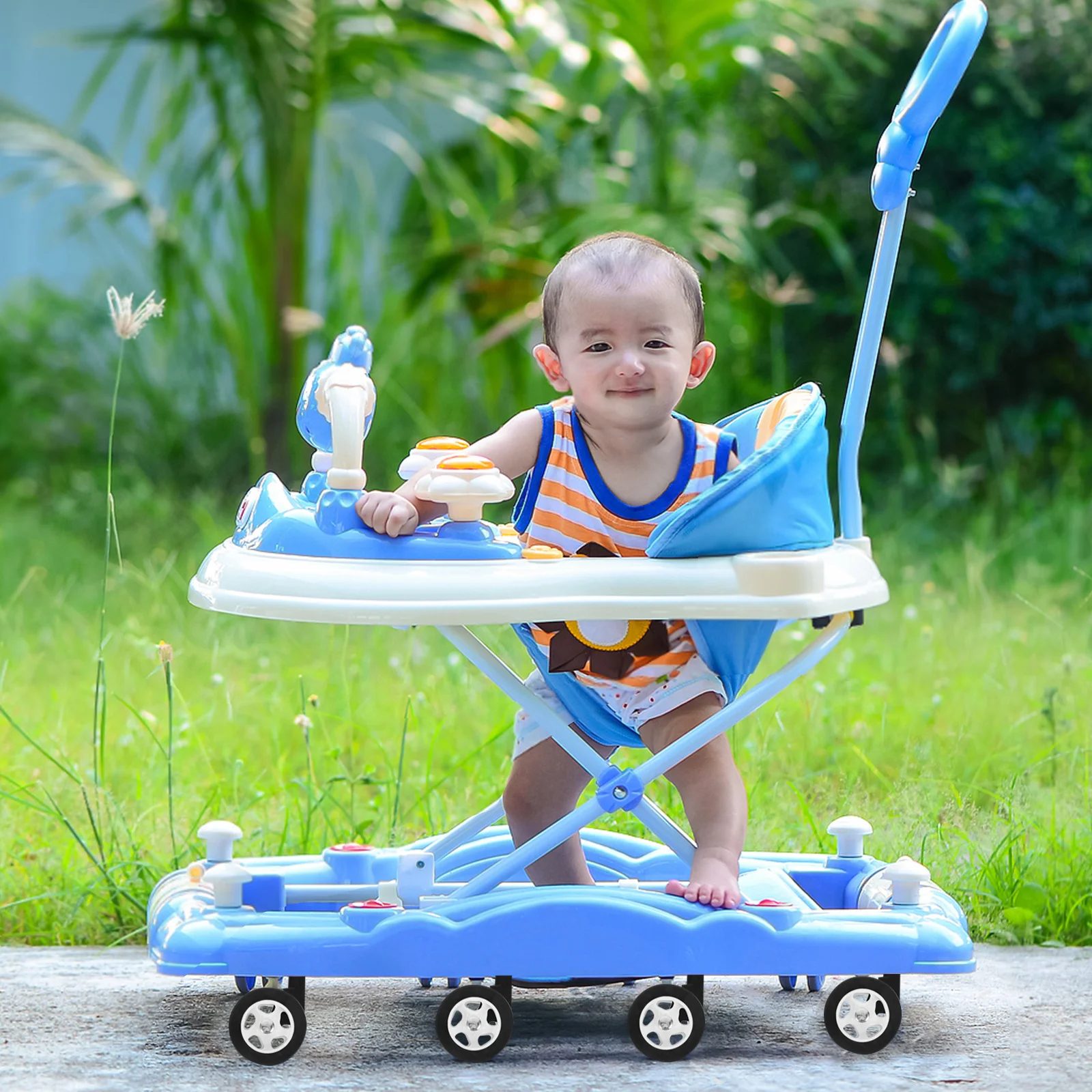 

4pcs Stroller Wheel Replacement Kit Universal Fit Walker Silent Swivel Removable Easy Installation Strollers Plastic