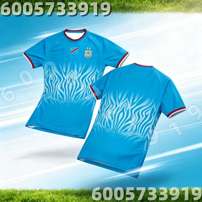 2026 New DR Congo Football Jersey Unisex Summer Breathable Quick Dry Sports T-shirt Fashion Streetwear Y2k Ins Family Kids Tees