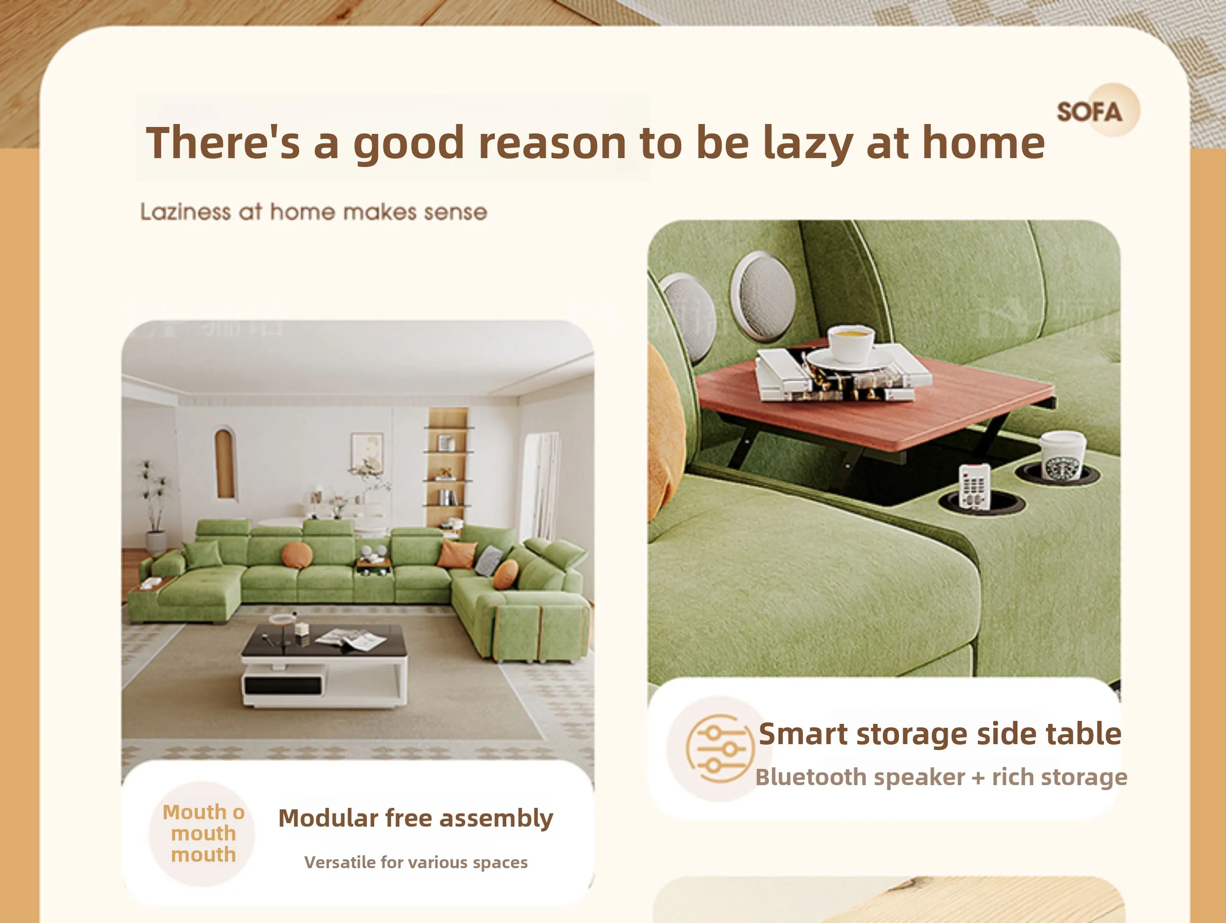 CX fabric sofa living room, modern simple small apartment straight corner cotton and linen sofa
